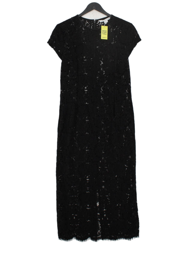 Diane Von Furstenberg Women's Midi Dress UK 8 Black 100% Other