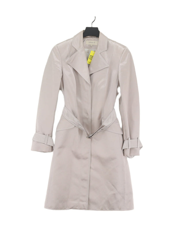 Karen Millen Women's Coat UK 10 Silver Cotton with Other, Viscose