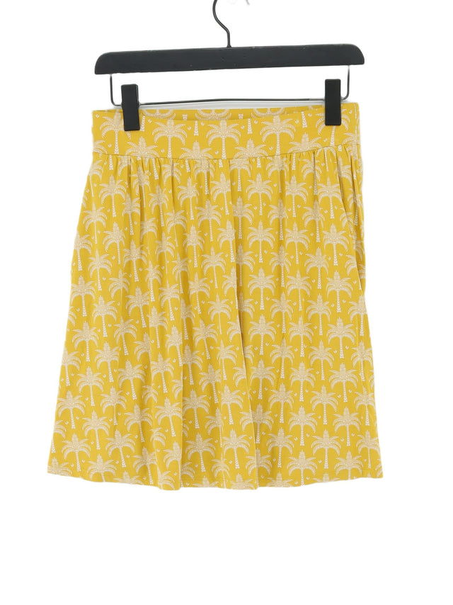Boden Women's Midi Skirt UK 10 Yellow Viscose with Elastane