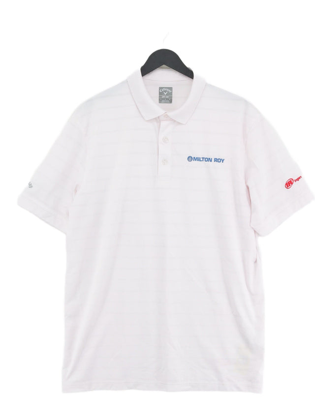 Callaway Men's Polo L Pink 100% Polyester