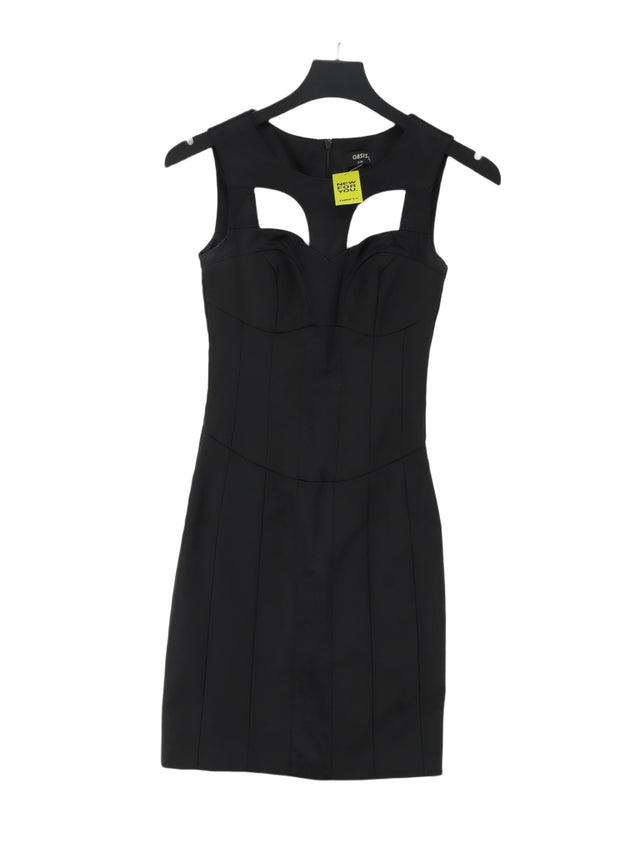 Oasis Women's Midi Dress UK 6 Black Polyester with Cotton, Elastane