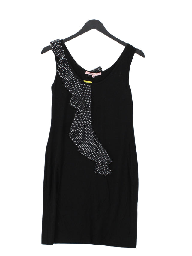 Review Women's Mini Dress UK 10 Black Rayon with Elastane, Polyester