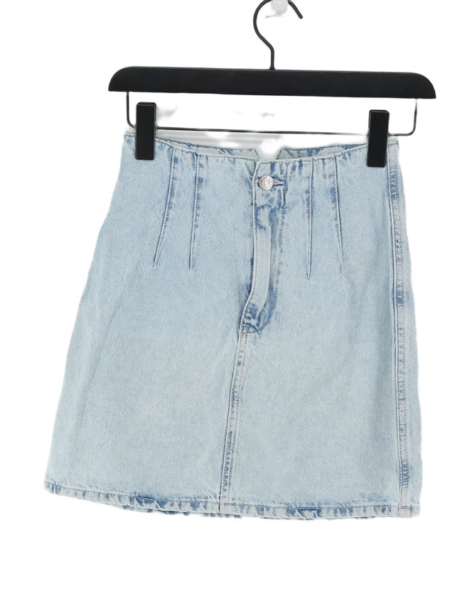 Zara Women's Mini Skirt XS Blue 100% Cotton