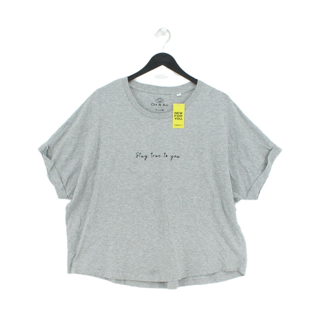 OM & AH London Women's T-Shirt L Grey 100% Other