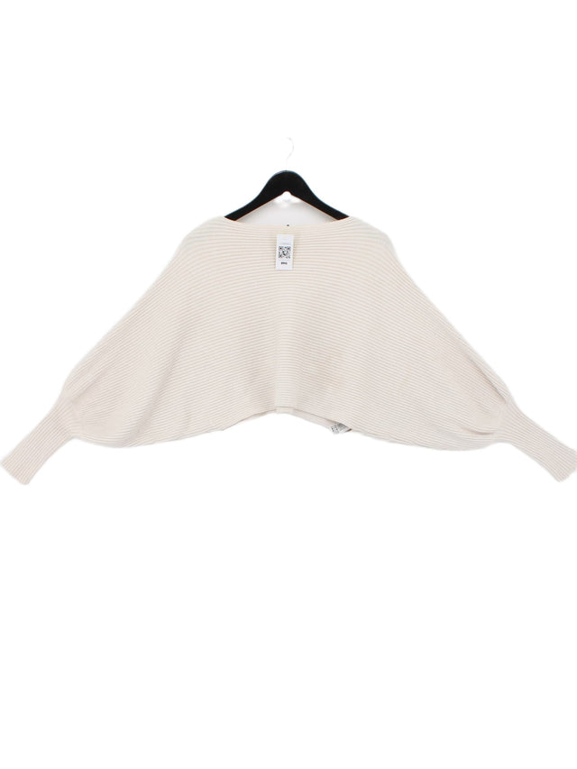 Zara Women's Jumper S White Viscose with Nylon, Polyester