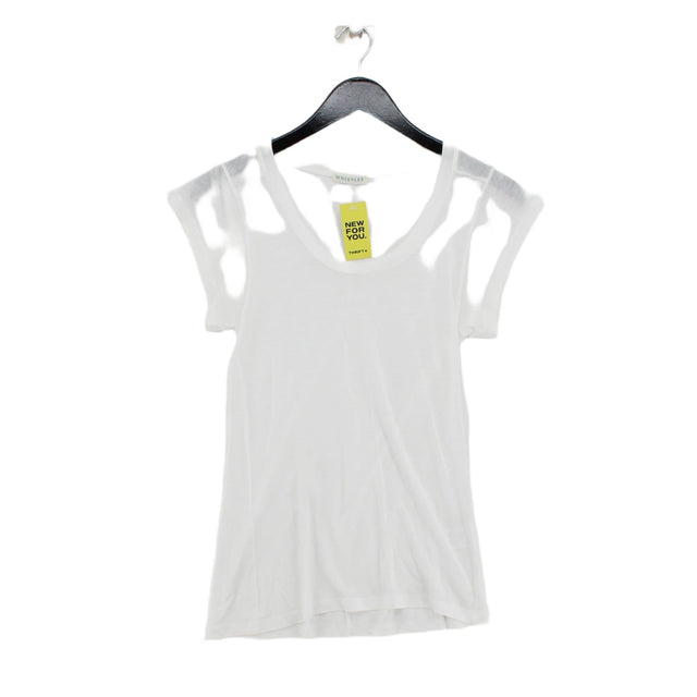 Whistles Women's T-Shirt UK 8 White Lyocell Modal with Cotton