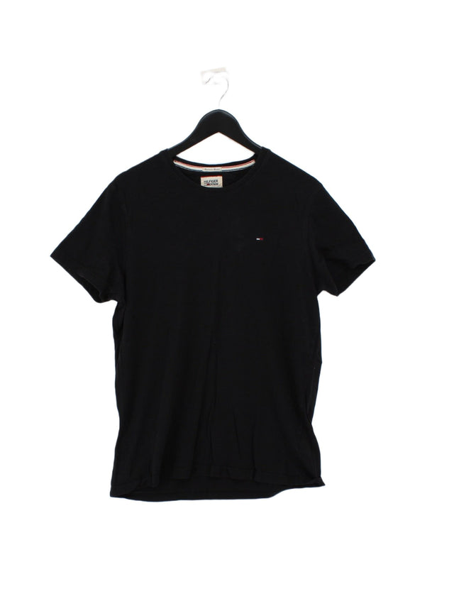 Hilfiger Men's T-Shirt L Black 100% Cotton