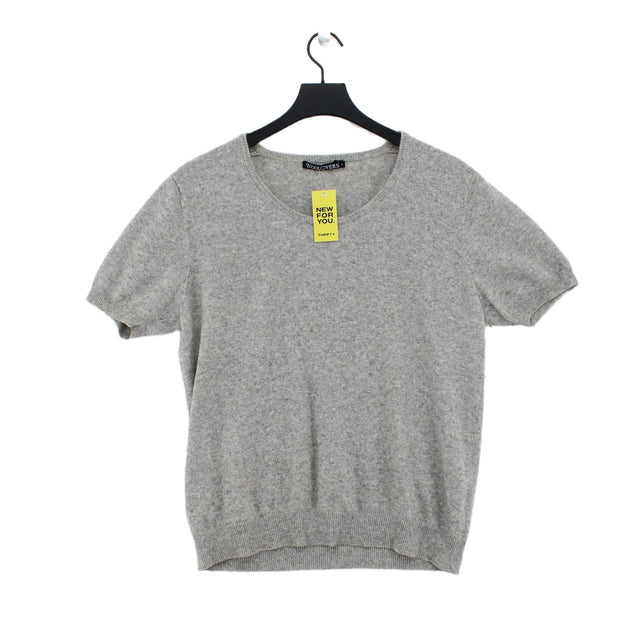 Woolovers Women's Jumper L Grey Wool with Cashmere