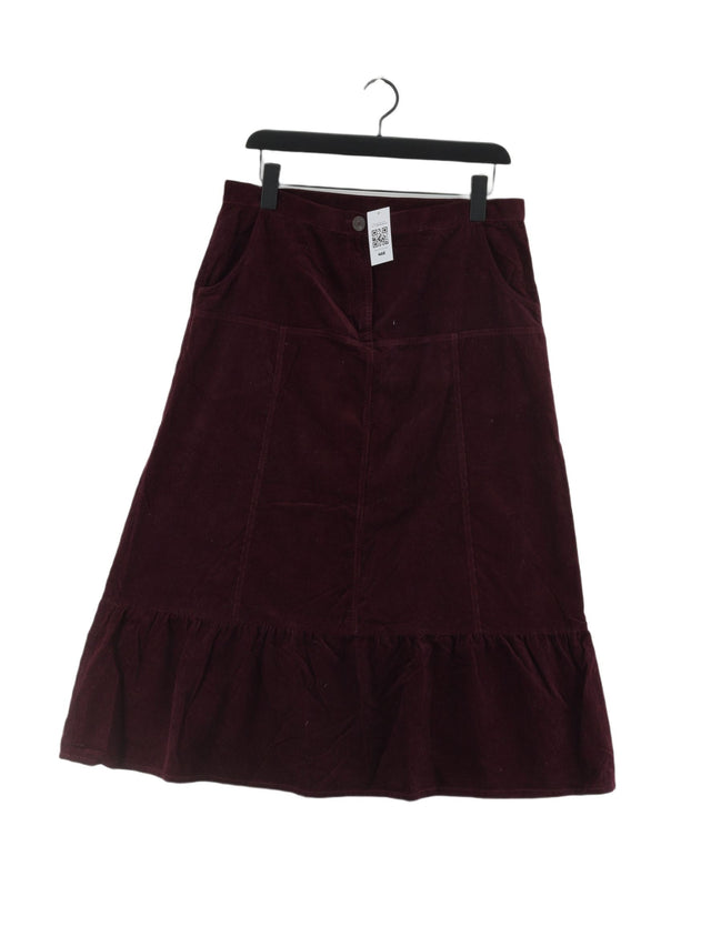 Brora Women's Maxi Skirt UK 14 Purple 100% Cotton