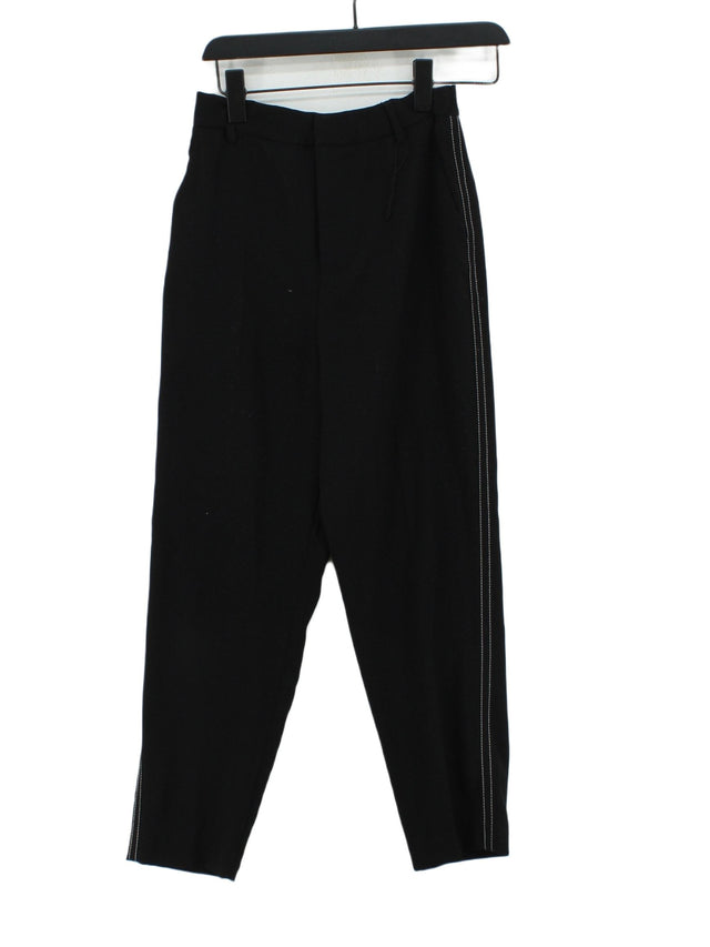 Zara Women's Suit Trousers UK 4 Black 100% Polyester