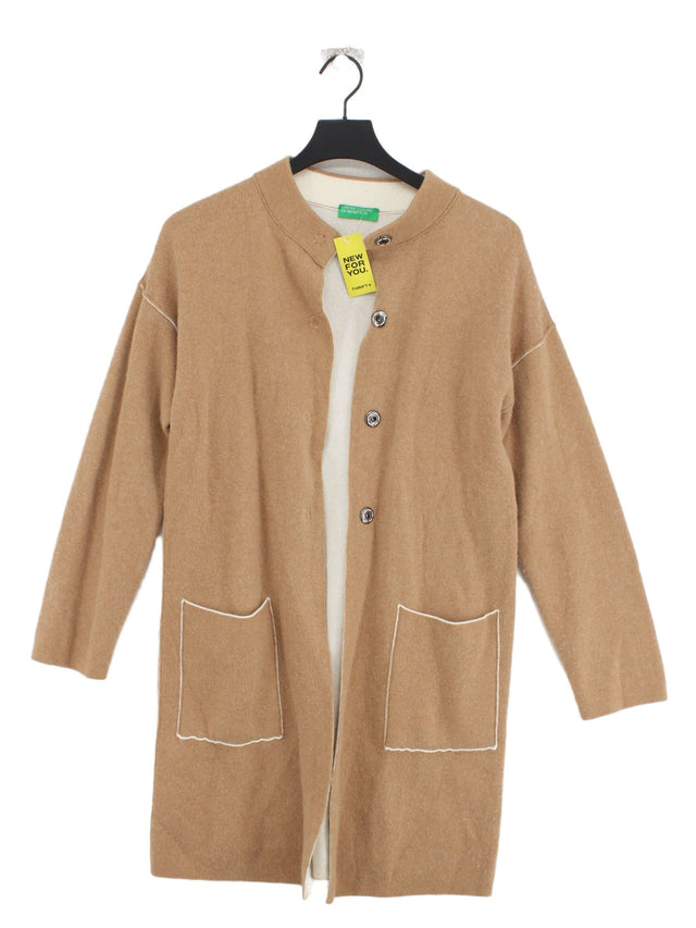 United Colors Of Benetton Women's Coat XL Brown Polyamide with Cashmere, Wool