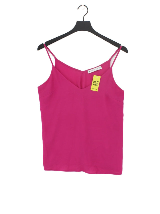 Warehouse Women's T-Shirt UK 10 Pink 100% Polyester