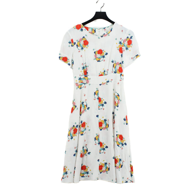 Boden Women's Midi Dress UK 6 White Viscose with Polyester