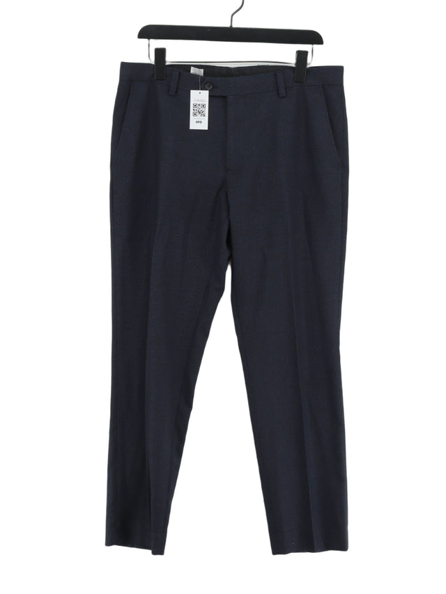 Next Men's Suit Trousers W 34 in; L 29 in Blue Polyester with Viscose