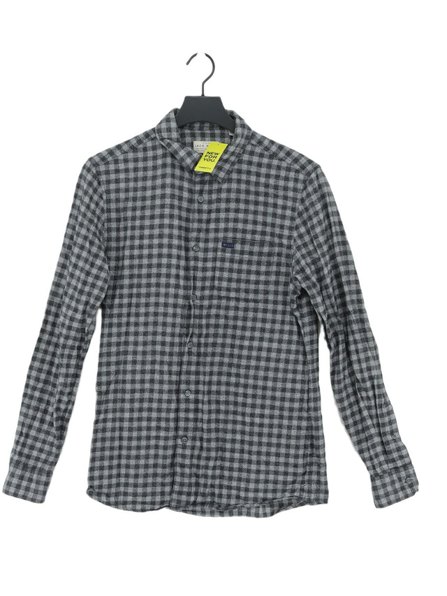 Jack Wills Men's Shirt S Grey 100% Cotton