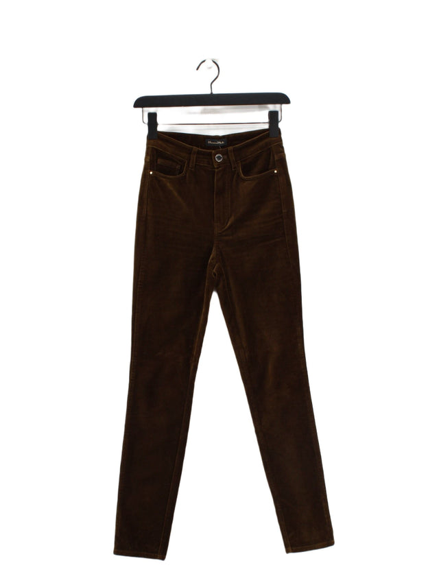Massimo Dutti Women's Jeans UK 6 Brown Cotton with Elastane