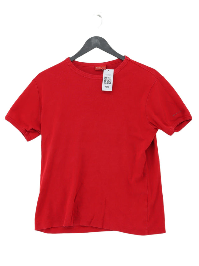 Replay Men's T-Shirt S Red 100% Other