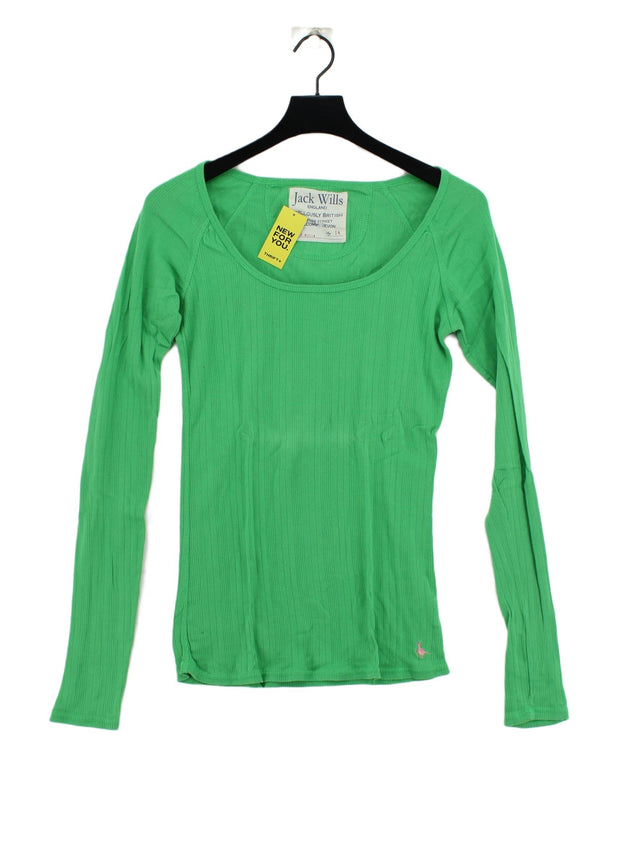 Jack Wills Women's T-Shirt UK 14 Green 100% Cotton