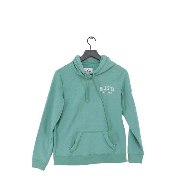 Hollister Women's Hoodie M Green Cotton with Polyester