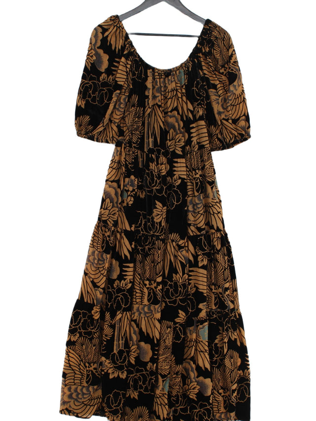 Joe Browns Women's Maxi Dress UK 12 Tan Viscose with Polyamide, Polyester