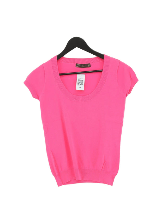 Zara Women's Jumper M Pink Cotton with Nylon