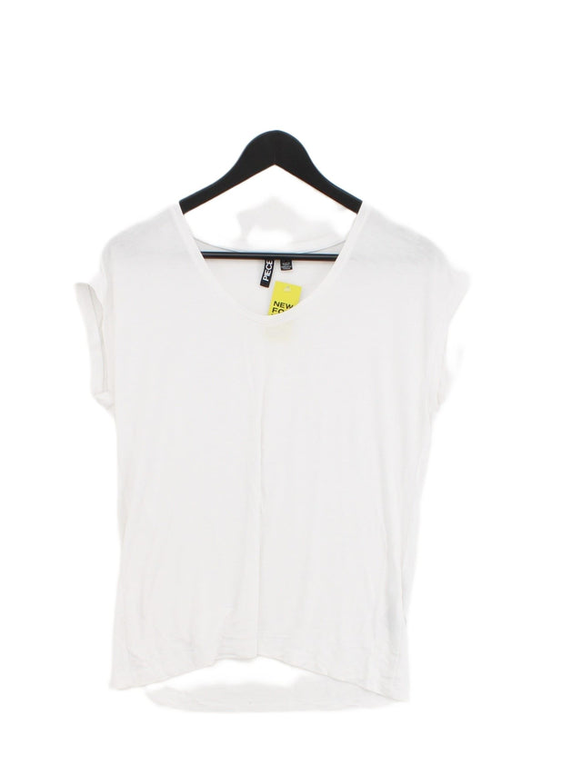 Pieces Women's T-Shirt XS White Elastane with Viscose