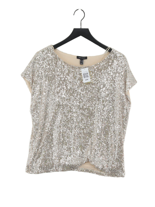 New Look Women's Top UK 10 Gold Polyester with Elastane