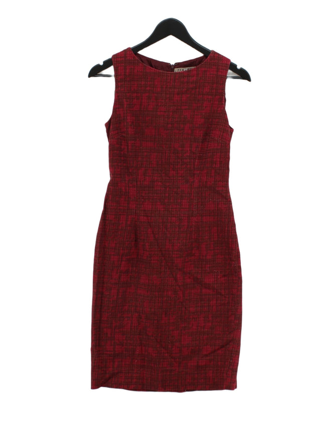 Jigsaw Women's Midi Dress UK 10 Red Cotton with Elastane, Polyester