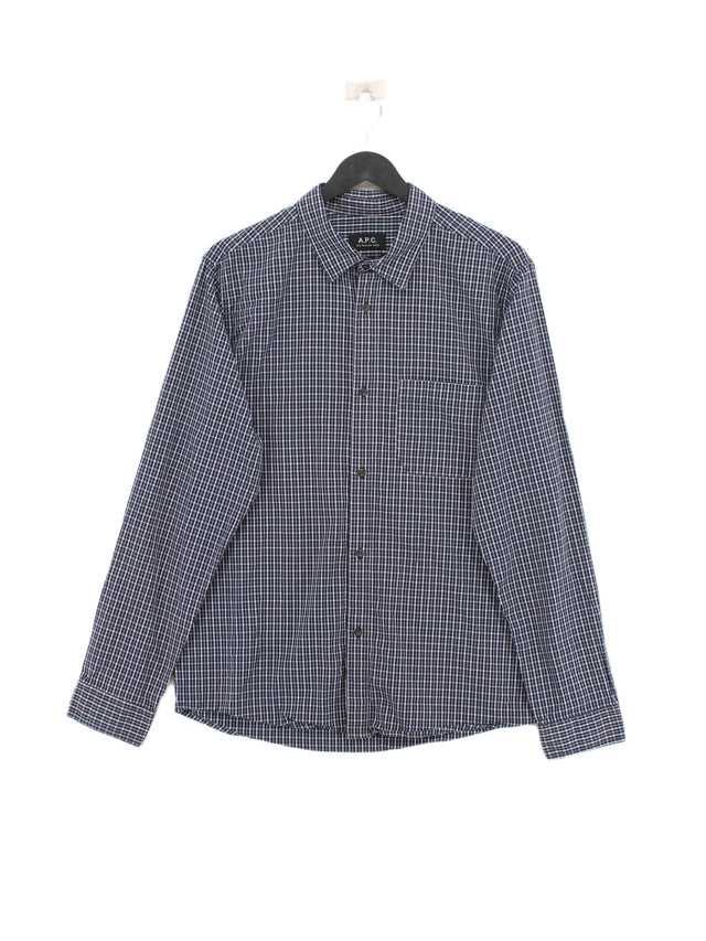 A.P.C. Men's Shirt L Blue 100% Cotton