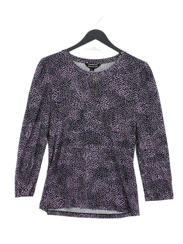 Whistles Women's Top UK 12 Purple Lyocell Modal with Cotton