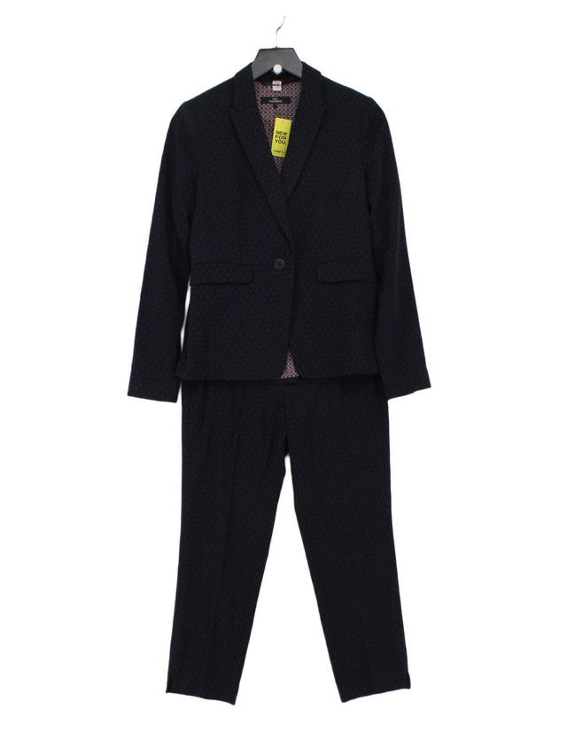 Next Women's Two Piece Suit UK 8 Blue Polyester with Elastane, Viscose