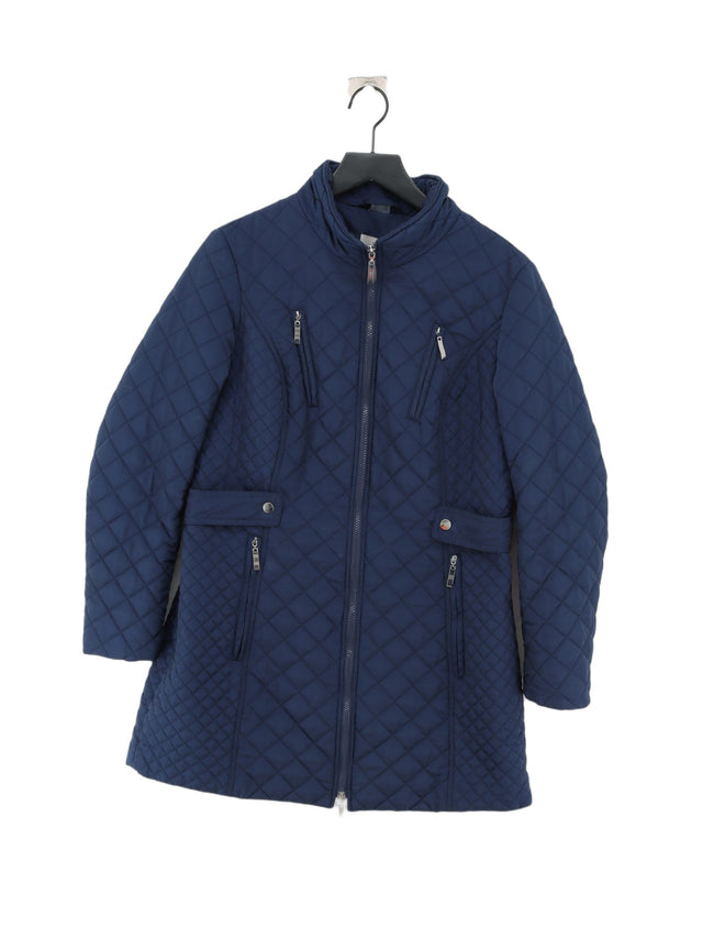 Heine Women's Coat UK 14 Blue Polyester with Polyamide