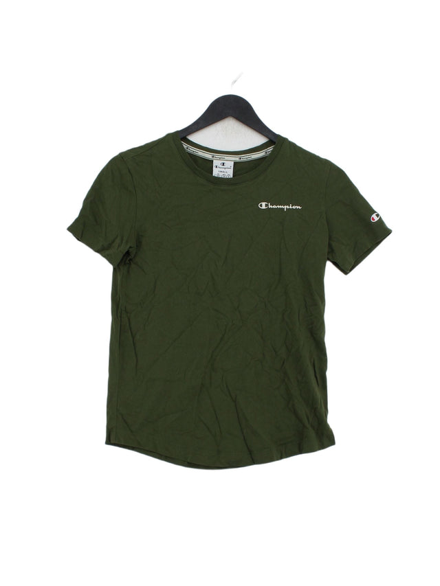 Champion Women's T-Shirt S Green 100% Cotton