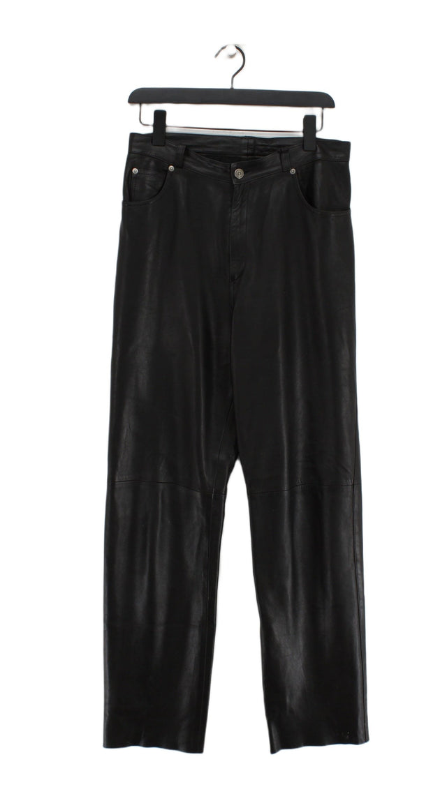 Jane Norris Women's Trousers UK 14 Black 100% Leather