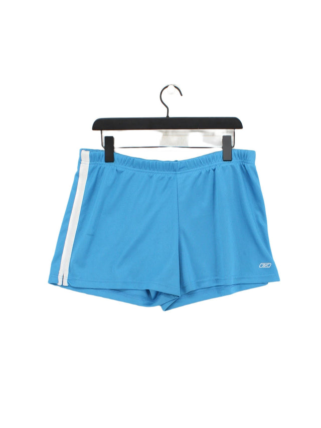 Reebok Women's Shorts UK 16 Blue 100% Polyester