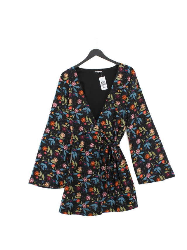 Fashion Union Women's Midi Dress UK 10 Multi 100% Polyester