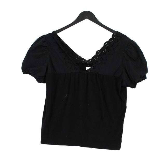 J. Crew Women's Top S Black Cotton with Polyester