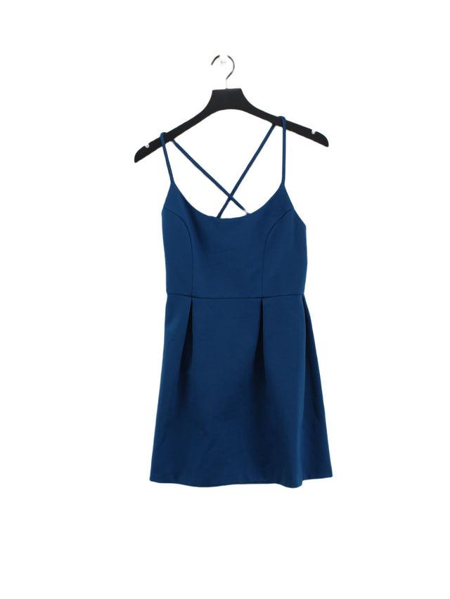 Topshop Women's Midi Dress UK 10 Blue 100% Polyester