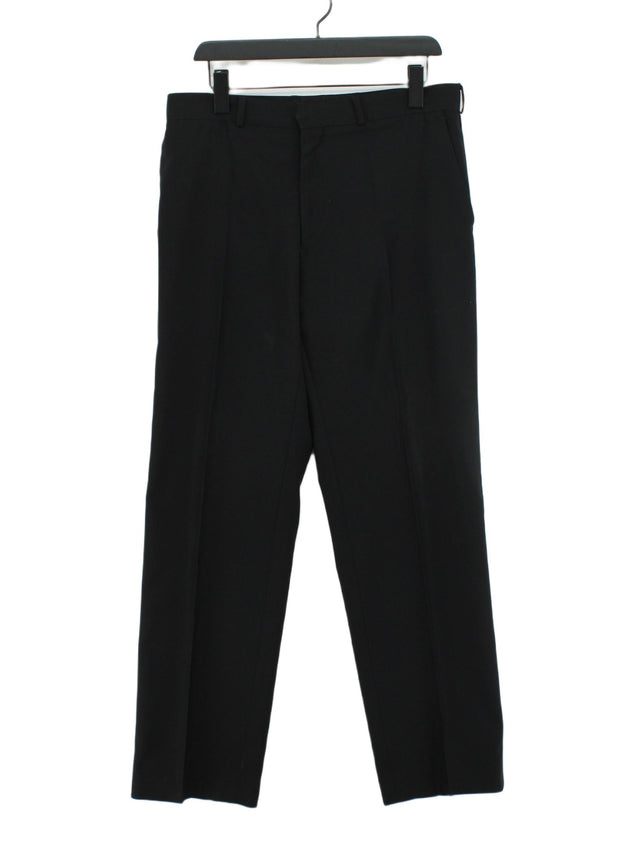Balmain Women's Suit Trousers W 34 in Black Wool with Polyester