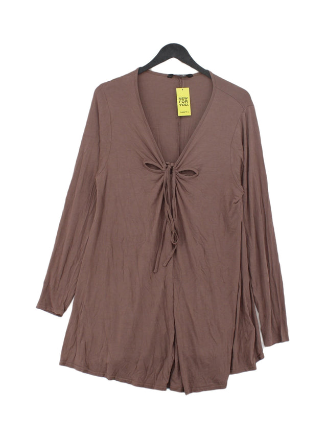 Limited Collection Women's Top UK 18 Brown Viscose with Elastane