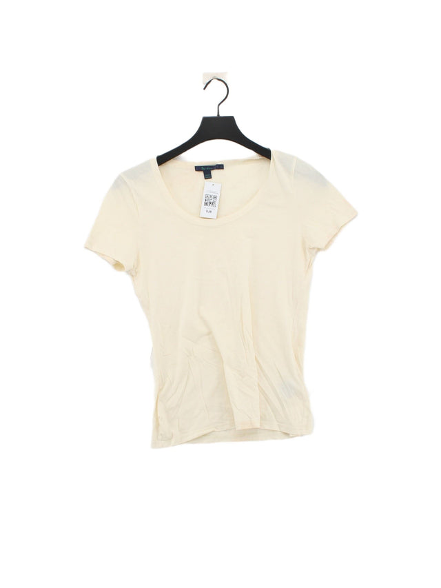 Boden Women's T-Shirt UK 12 Cream 100% Cotton