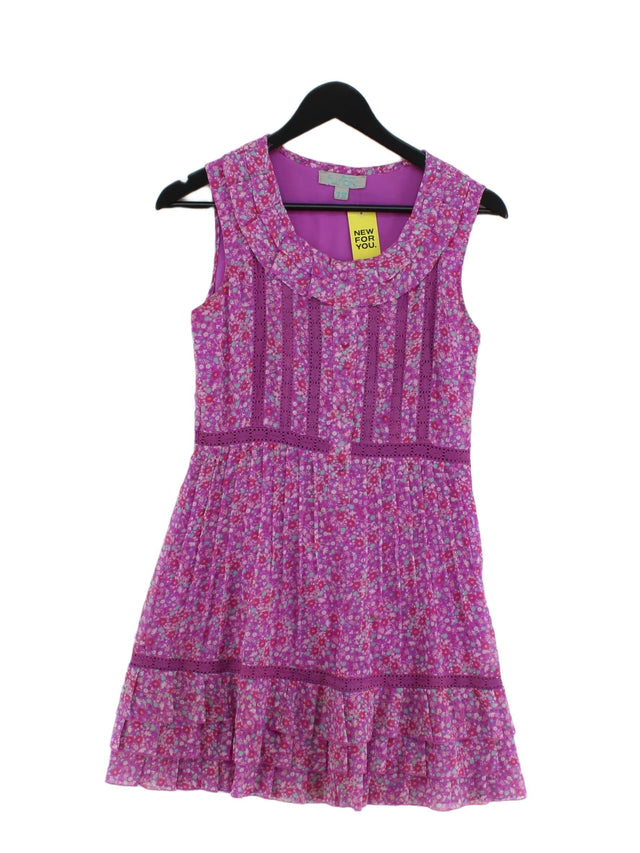 Monsoon Women's Midi Dress UK 8 Purple 100% Polyester