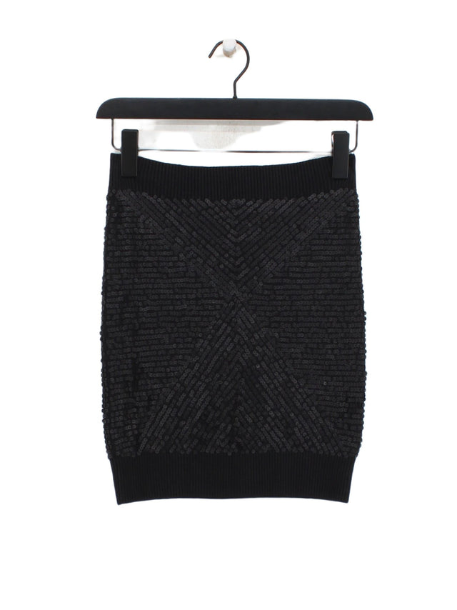 DKNY Women's Mini Skirt S Black 100% Silk
