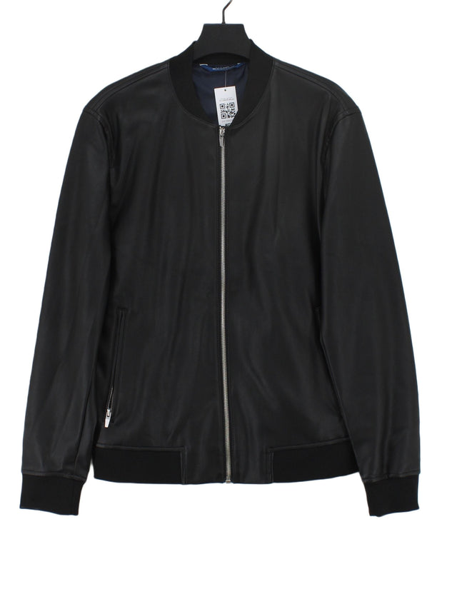 Zara Men's Jacket L Black Polyester with Other