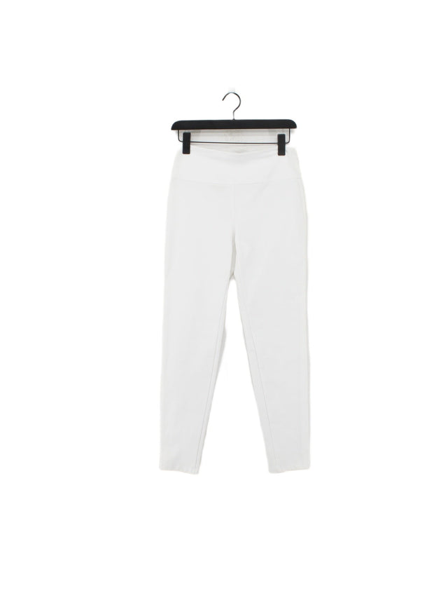 Theory Women's Suit Trousers S White Cotton with Elastane, Nylon