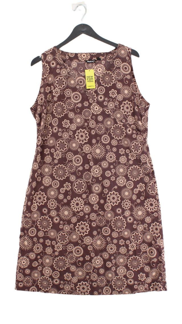 Rohan Women's Midi Dress M Brown Polyester with Cotton
