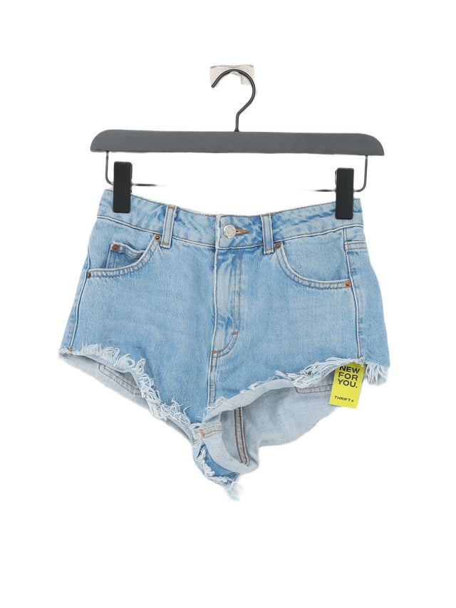 Topshop Women's Shorts UK 8 Blue Cotton with Polyester