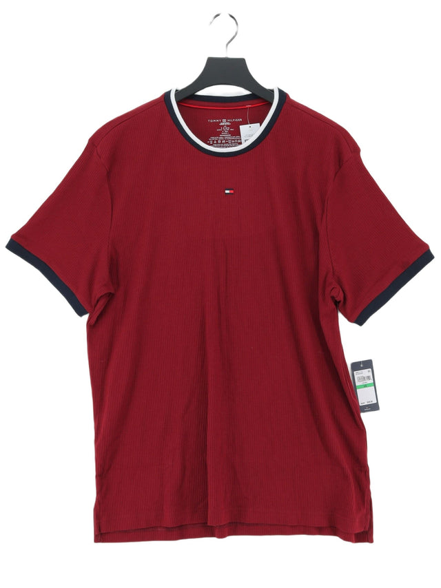 Tommy Hilfiger Men's T-Shirt L Red 100% Other