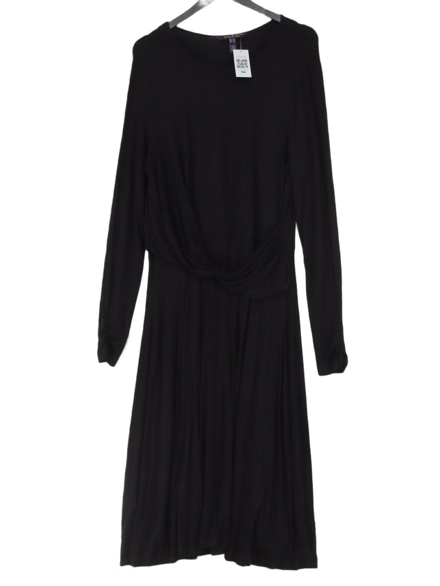 Long Tall Sally Women's Midi Dress UK 16 Black Viscose with Elastane