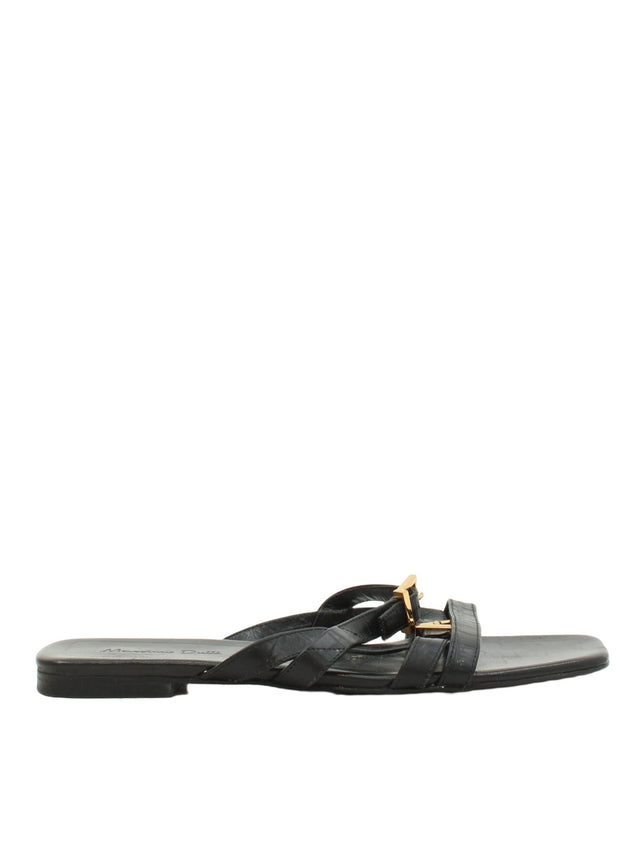 Massimo Dutti Women's Sandals UK 4 Black 100% Other
